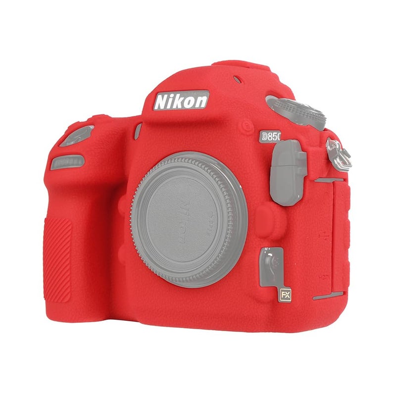 STSEETOP Camera Case for Nikon D850 - Silicone Protective DSLR Skin Cover, Detachable Cage, Shockproof, Dustproof (Red) - Image 1